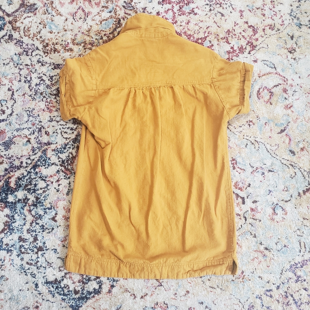 Anthropologie Pilcro Summer Linen Cotton Mini Dress Gold Yellow Size XS - Picture 3 of 11